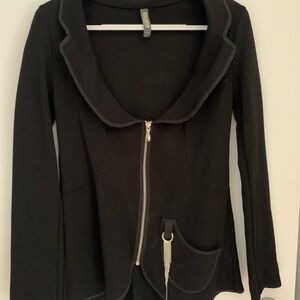 Black Zippered Women Top